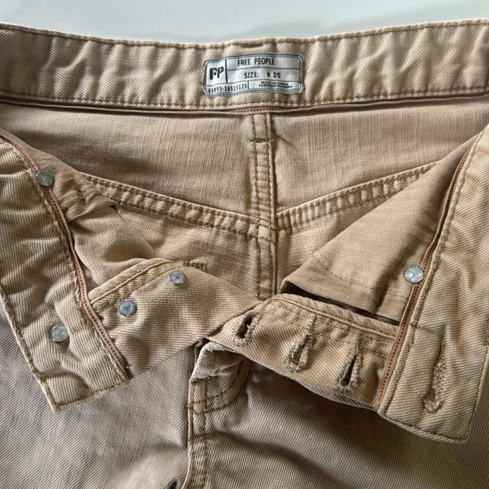 Free People Frayed Hem Khaki Shorts - Picture 3 of 9